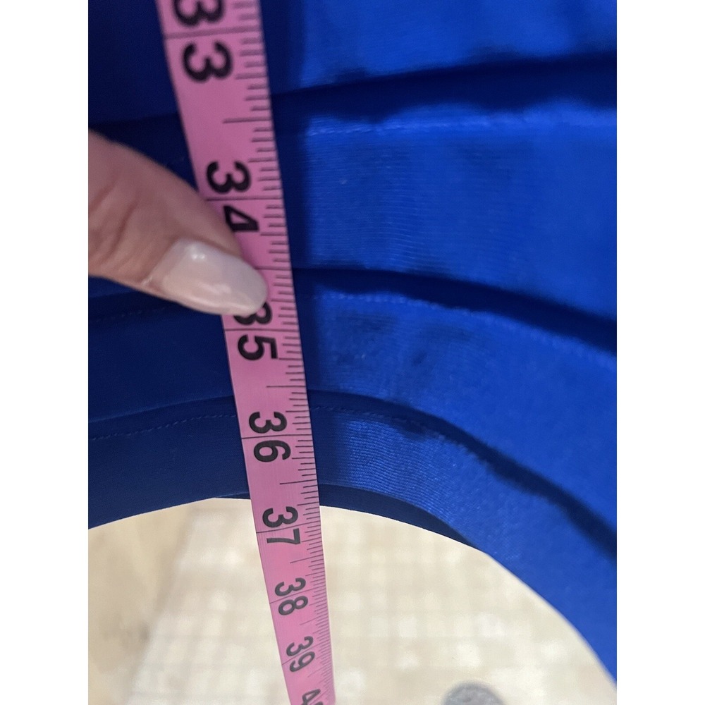 Cache Blue Thick Stretch Bandage Dress 2 Cap Sleeve Bodycon Cocktail V-Neck - Picture 8 of 12